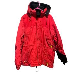 Vintage 90s Marlboro Country Store Jacket Mens Sz XL Red Down Parka Outerwear